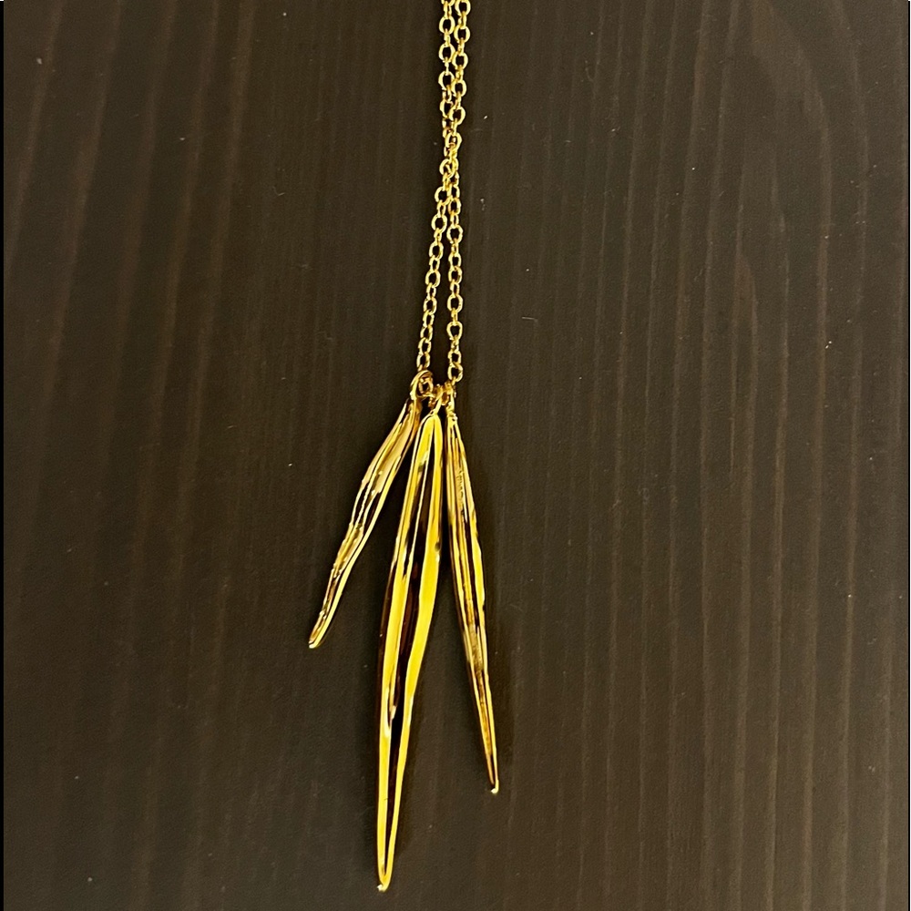 NWT Gorjana Long Petal Necklace Gold Tone Jewelry Women NWOT